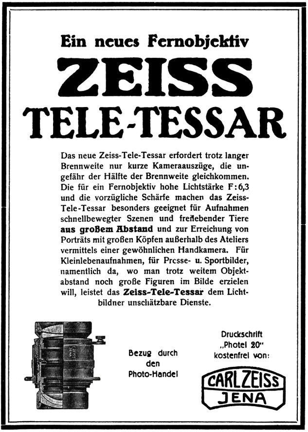 Tele-Tessar Reklame 1923