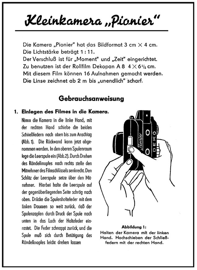Kodak Pionier Anleitung 1